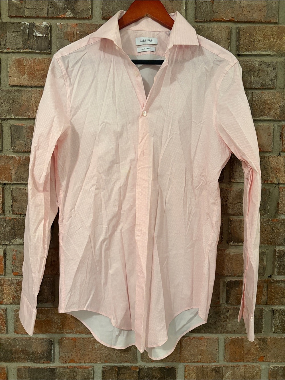 Calvin Klein Men's Pale Pink Stretch Dress Shirt